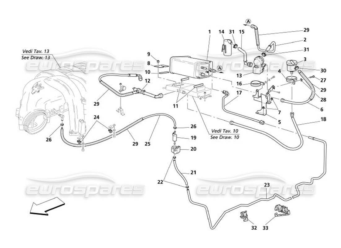 Maserati 4200 Spyder (2005) Antievaporation Device -Valid for USA and CDN- Part Diagram