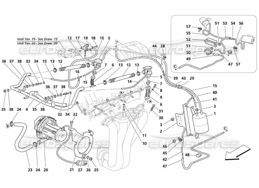 Maserati 4200 Gransport (2005) secondary air system Part Diagram