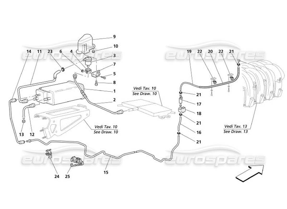 Maserati 4200 Gransport (2005) Antievaporation Device -Not for USA and CDN- Part Diagram