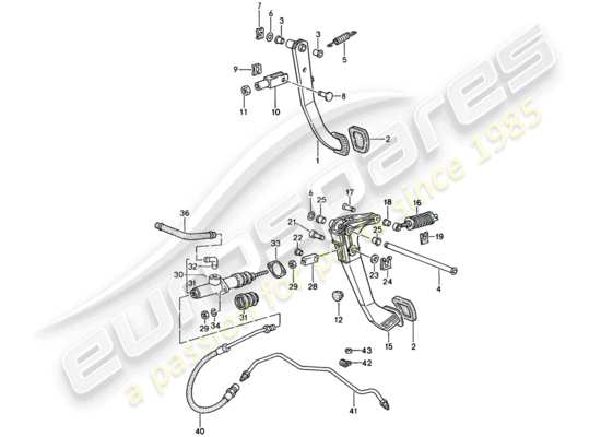 a part diagram from the Porsche 968 (1992) parts catalogue