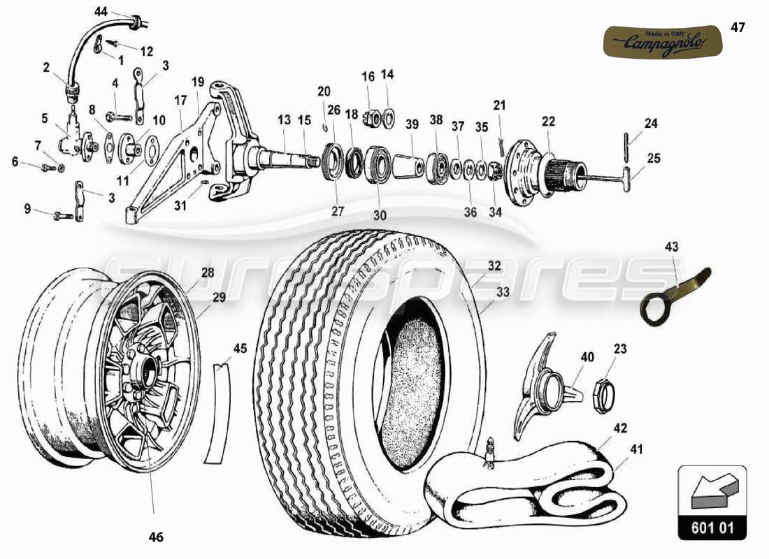 Lamborghini Miura P400 Tyres Part Diagram