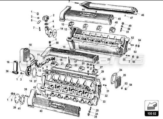 a part diagram from the Lamborghini Miura P400 parts catalogue