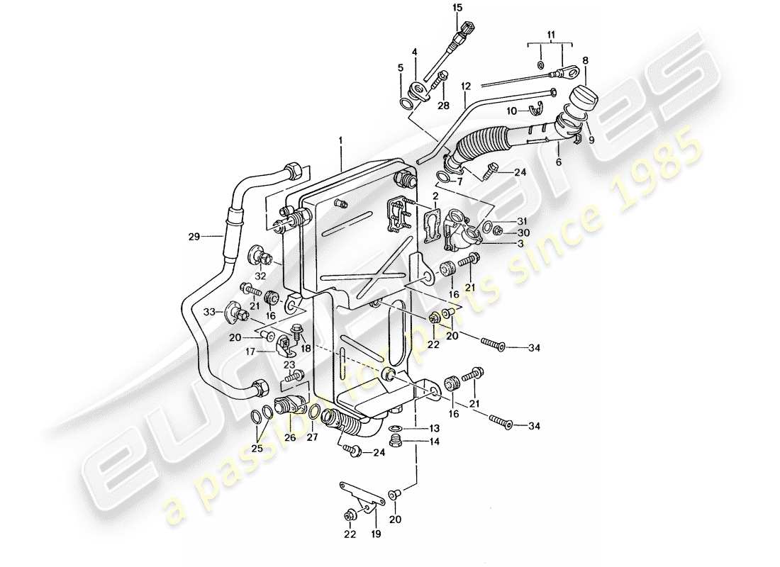 Porsche 996 GT3 (2001) ENGINE LUBRICATION - OIL TANK Part Diagram