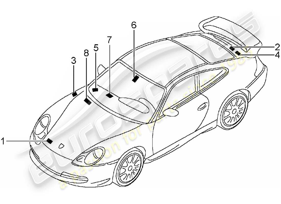 Porsche 996 GT3 (2004) signs/notices Part Diagram