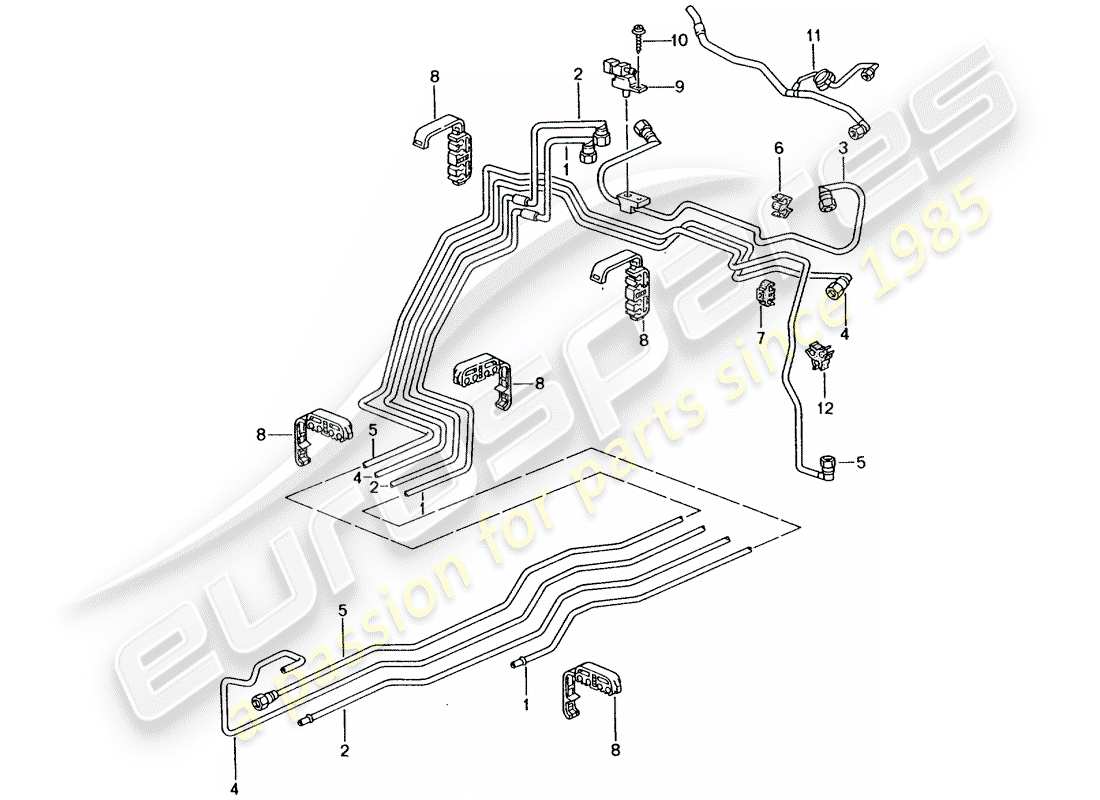 Porsche 996 T/GT2 (2001) fuel system Part Diagram