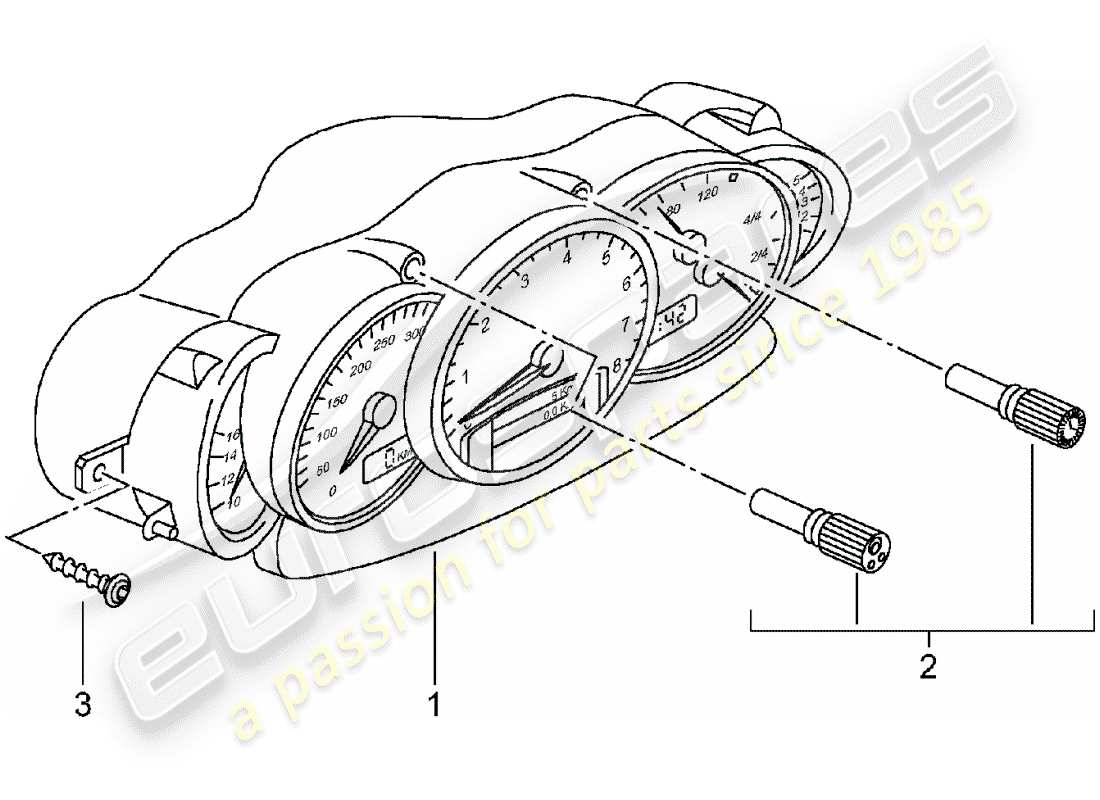 Porsche 996 T/GT2 (2002) INSTRUMENTS - COMPLETE - SEE MEMO TI: - GR.9 , NR.10/01 - D - MJ 2001>> Part Diagram