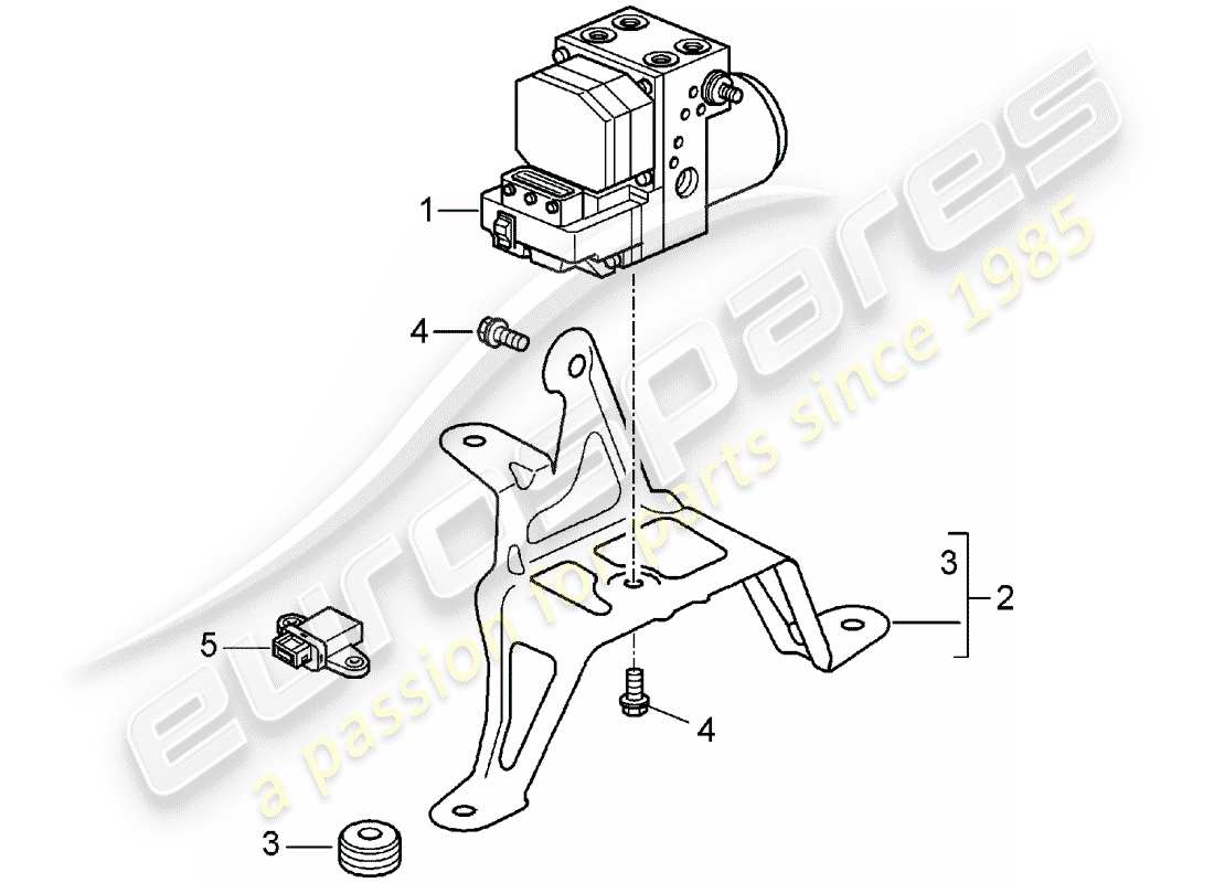 Porsche 996 T/GT2 (2005) HYDRAULIC UNIT - ANTI-LOCKING BRAKE SYST. -ABS- - CONTROL Part Diagram