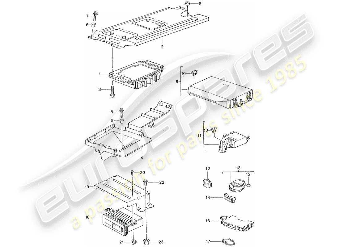 Porsche 996 T/GT2 (2005) CONTROL UNITS Part Diagram