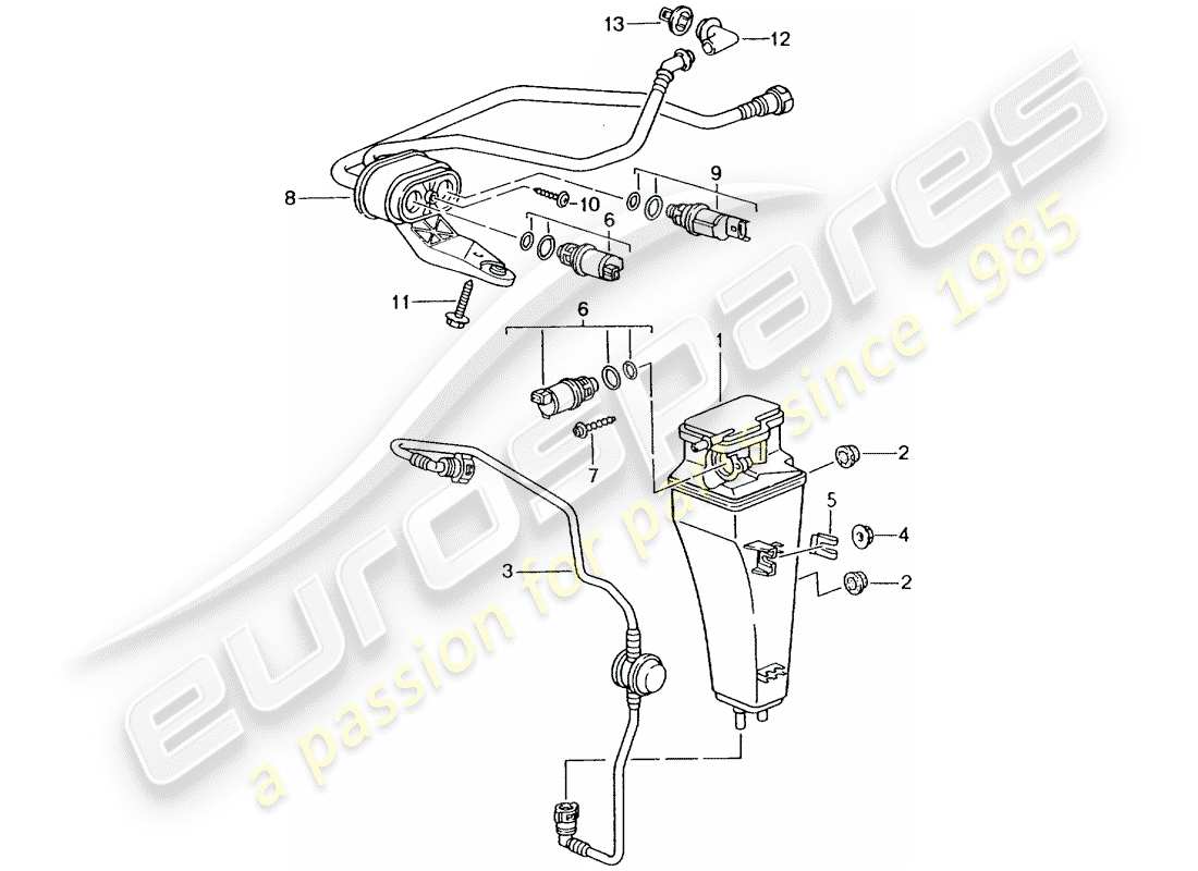 Porsche Boxster 986 (1997) EVAPORATIVE EMISSION CANISTER Parts Diagram