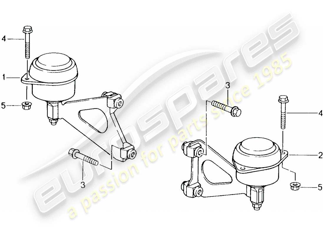 Porsche Boxster 986 (1997) manual gearbox - gearbox mounting - engine Parts Diagram