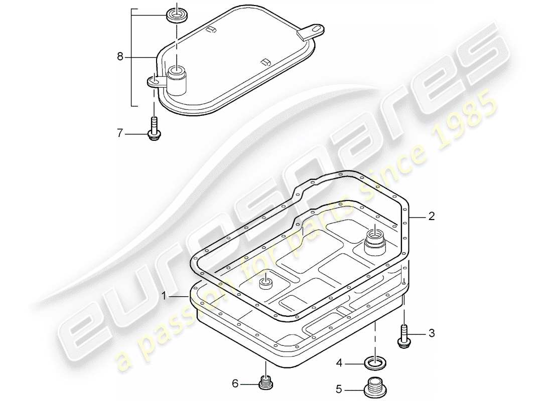 Porsche Boxster 986 (1997) tiptronic - - oil filter - oil pan Parts Diagram