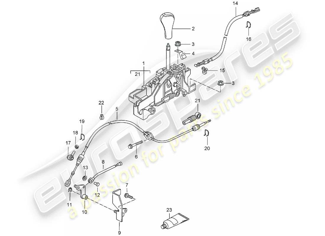 Porsche Boxster 986 (1997) SELECTOR LEVER - TIPTRONIC Parts Diagram