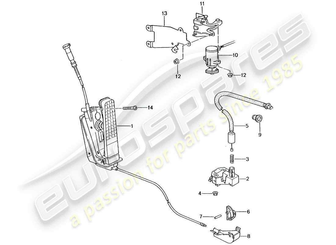 Porsche Boxster 986 (1997) BRAKE AND ACC. PEDAL ASSEMBLY - THROTTLE CONTROL Part Diagram