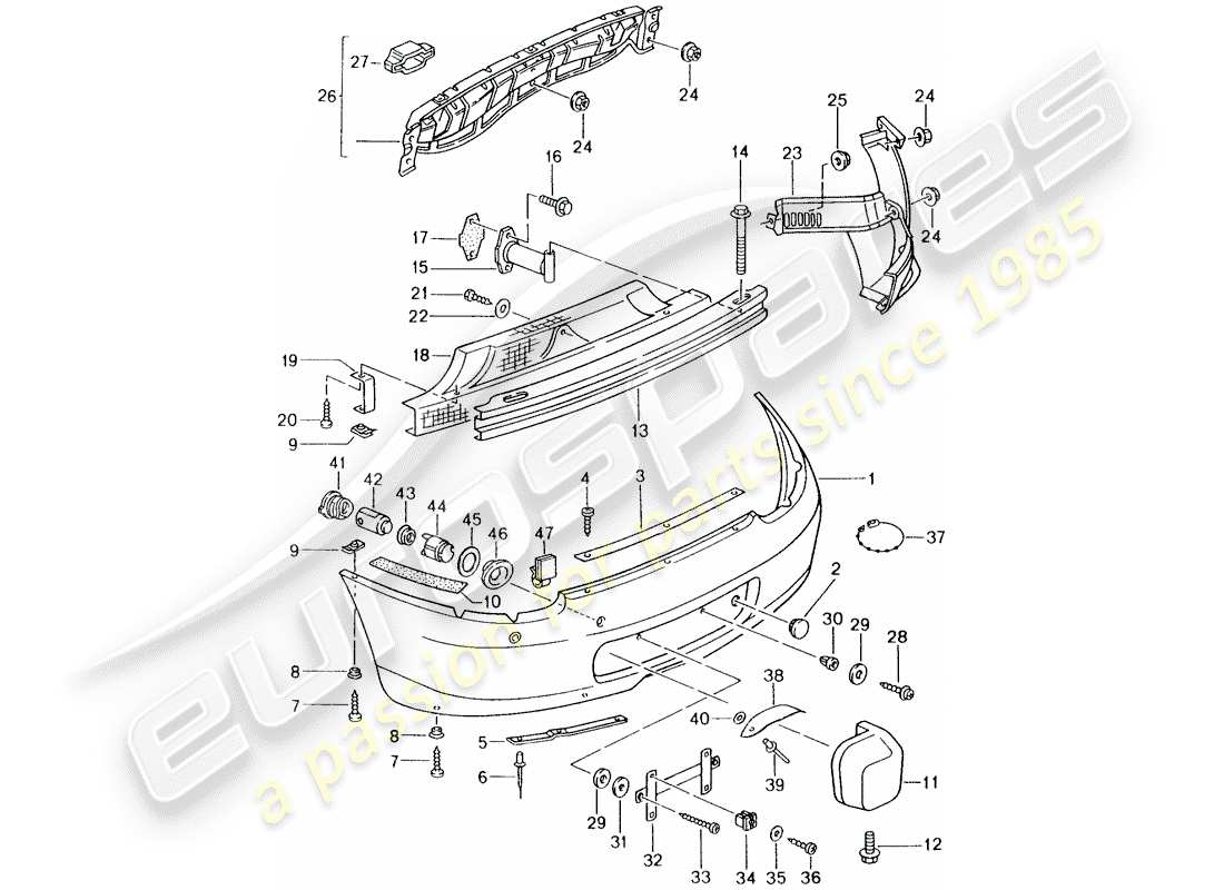 Porsche Boxster 986 (1997) BUMPER Parts Diagram