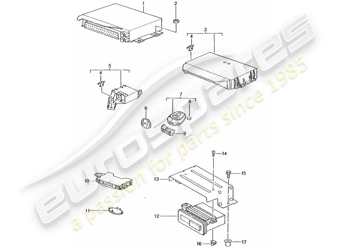 Porsche Boxster 986 (1997) CONTROL UNITS Part Diagram