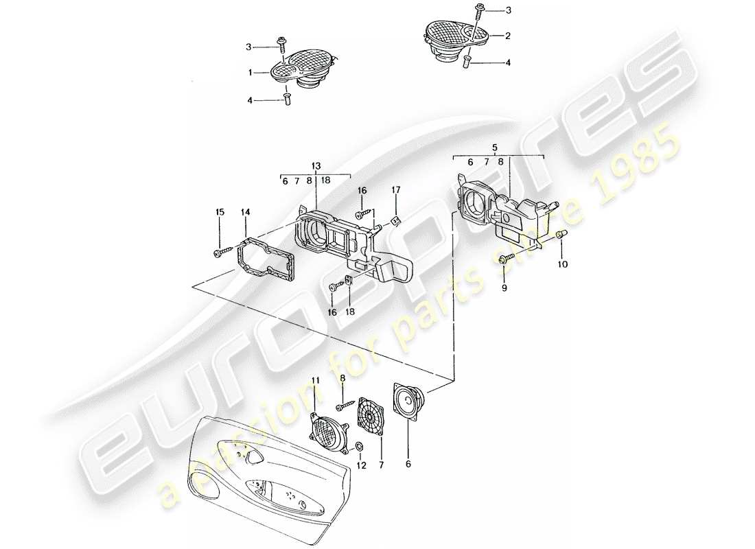 Porsche Boxster 986 (1997) LOUDSPEAKER - LOUDSPEAKER - M 680/MJ.02- - SEE ILLUSTRATION: Part Diagram