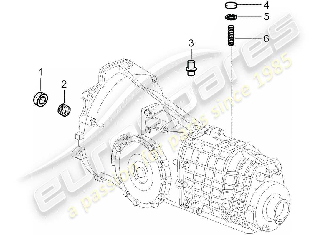 Porsche Boxster 986 (1998) TRANSMISSION - SINGLE PARTS - D - MJ 2000>> Parts Diagram