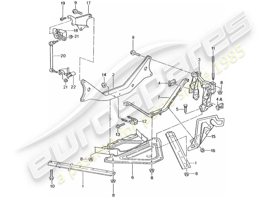 Porsche Boxster 986 (1998) REAR AXLE - SIDE PANEL - BRACKET Parts Diagram