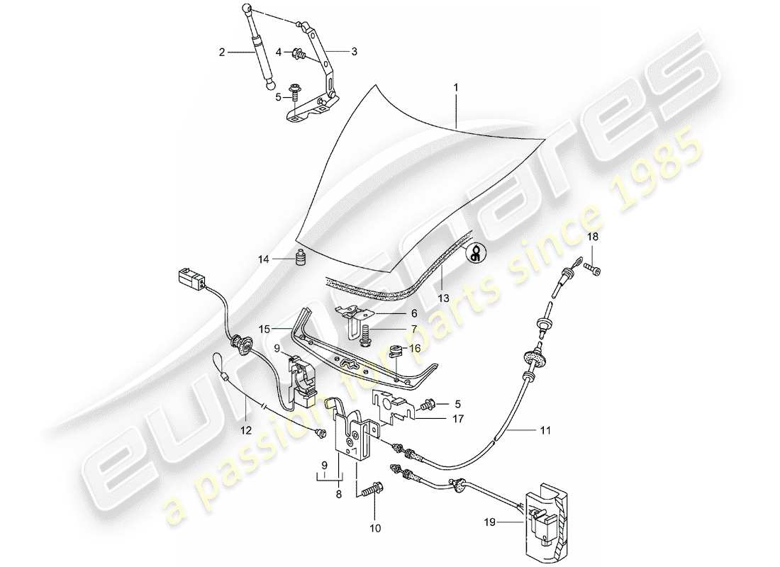 Porsche Boxster 986 (1998) COVER Parts Diagram