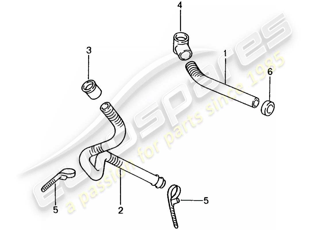 Porsche Boxster 986 (1998) WATER DRAIN PIPE - FOR - HEATER - AIR DISTRIBUTION HOUSING Part Diagram