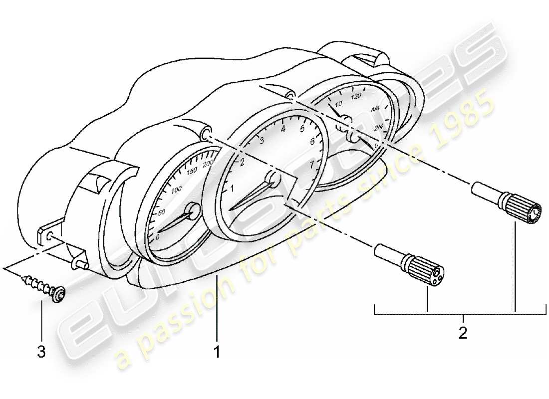 Porsche Boxster 986 (1998) INSTRUMENT CLUSTER - COMPLETE - D - MJ 2001>> Parts Diagram