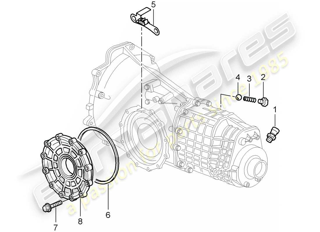 Porsche Boxster 986 (2003) TRANSMISSION - SINGLE PARTS - D - MJ 2000>> Parts Diagram
