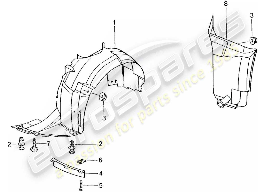 Porsche Boxster 986 (2003) TRIM - WHEEL HOUSING Parts Diagram