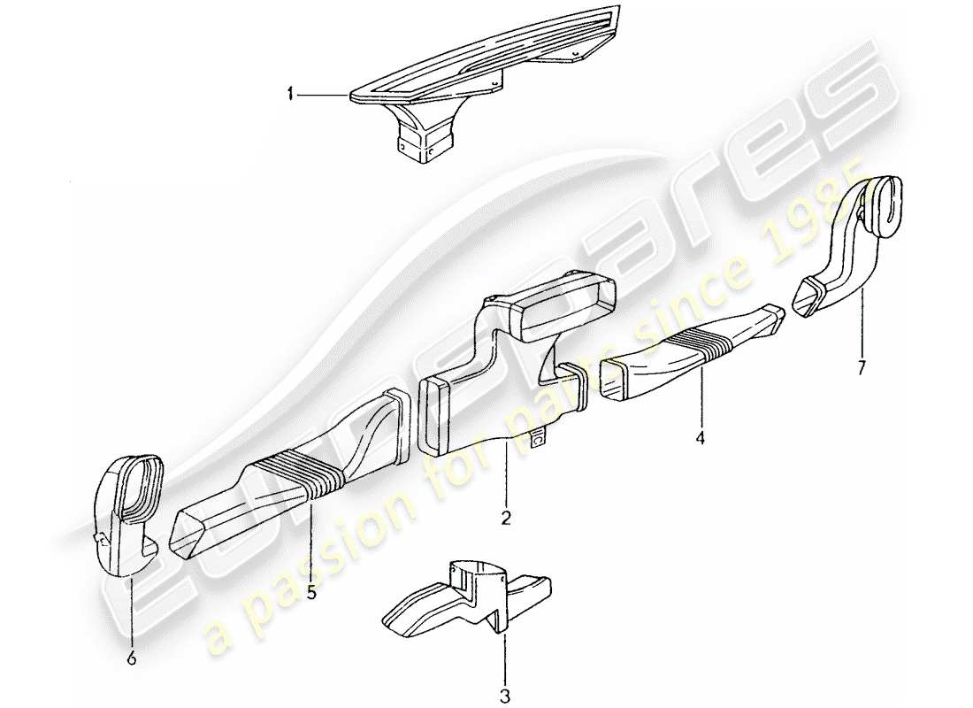 Porsche Boxster 986 (2003) HEATER - AIR DUCT Parts Diagram