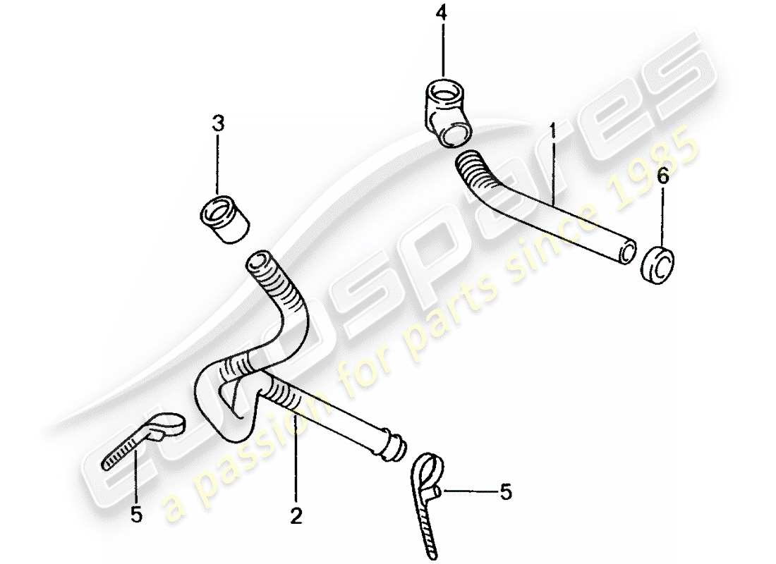 Porsche Boxster 986 (2003) WATER DRAIN PIPE - FOR - HEATER - AIR DISTRIBUTION HOUSING Parts Diagram