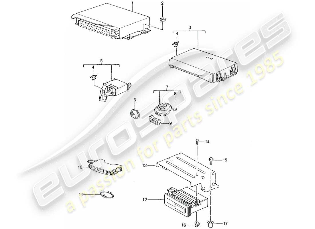 Porsche Boxster 986 (2003) CONTROL UNITS Parts Diagram