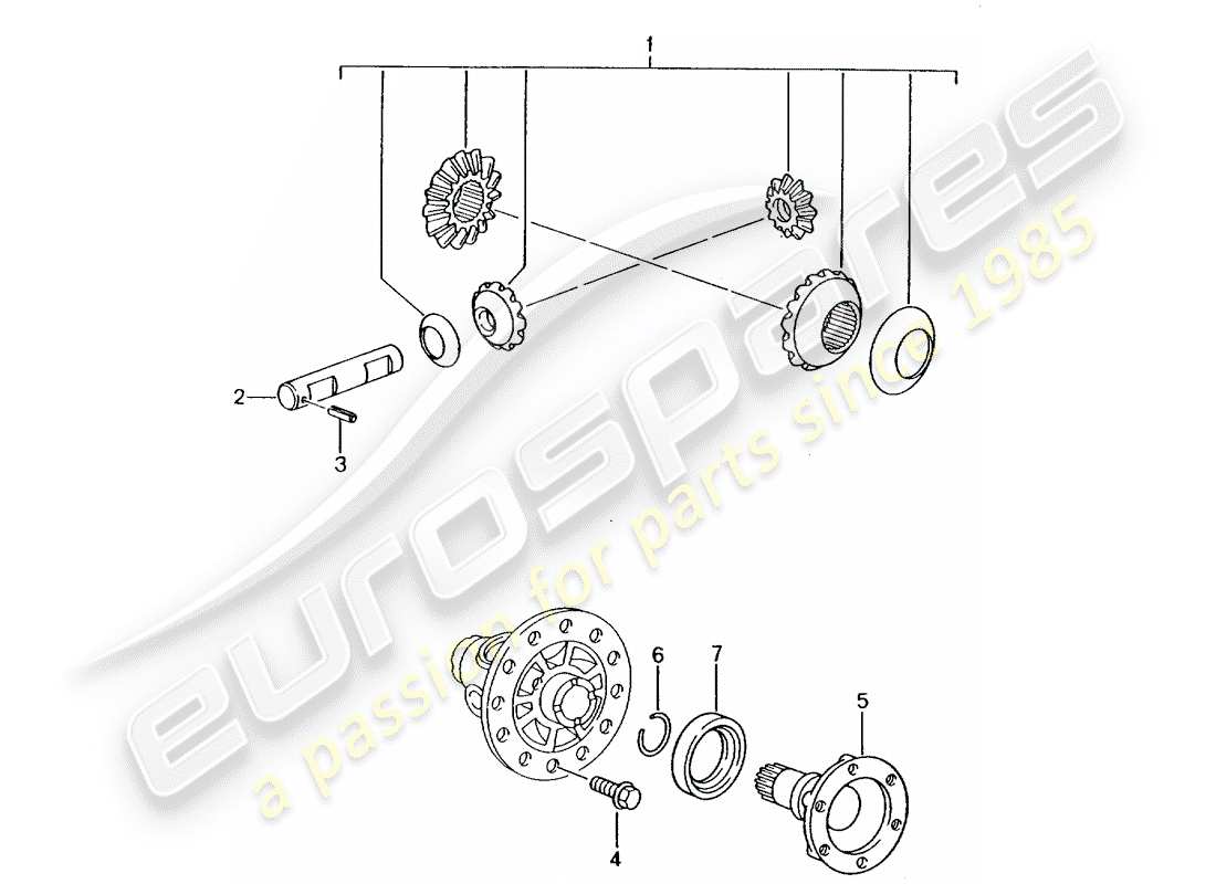 Porsche Boxster 986 (2004) DIFFERENTIAL - D - MJ 2000>> Part Diagram