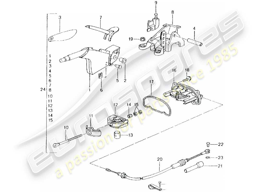 Porsche Boxster 986 (2004) HANDBRAKE - HAND BRAKE LEVER Part Diagram