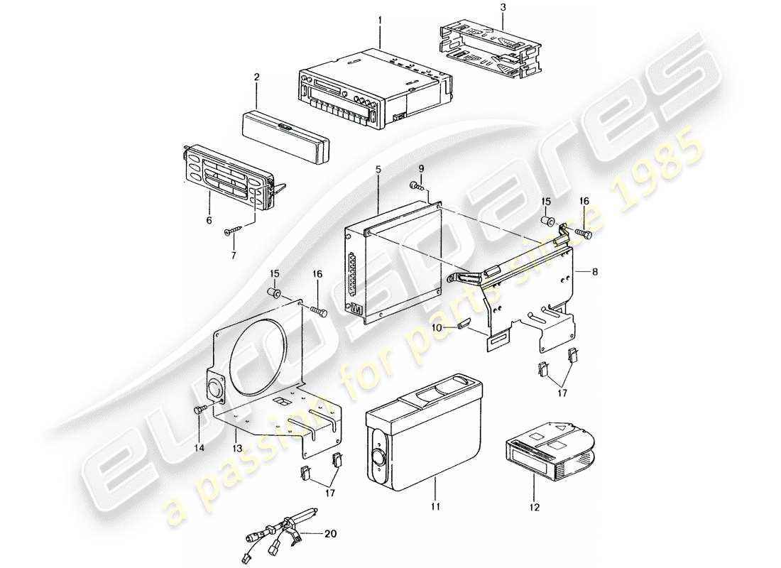 Porsche Boxster 986 (2004) RADIO UNIT - AMPLIFIER - D >> - MJ 2002 Part Diagram