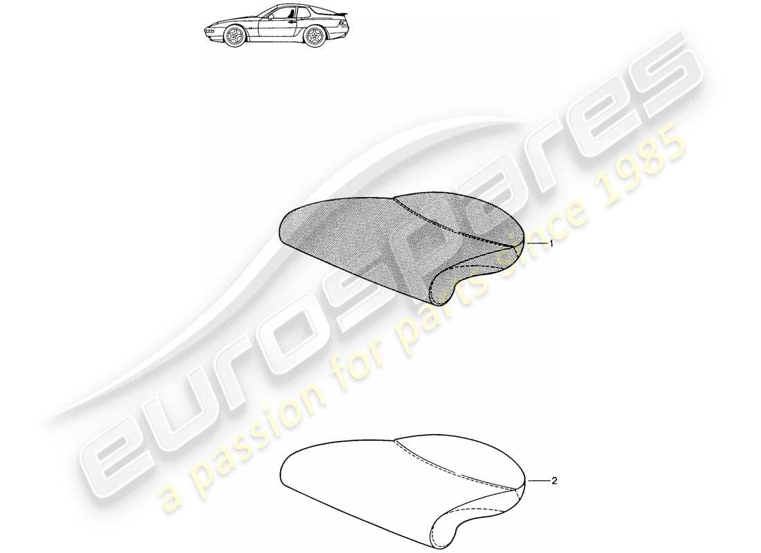 Porsche Seat 944/968/911/928 (1985) BACK SEAT CUSHION - D - MJ 1994>> - MJ 1995 Part Diagram