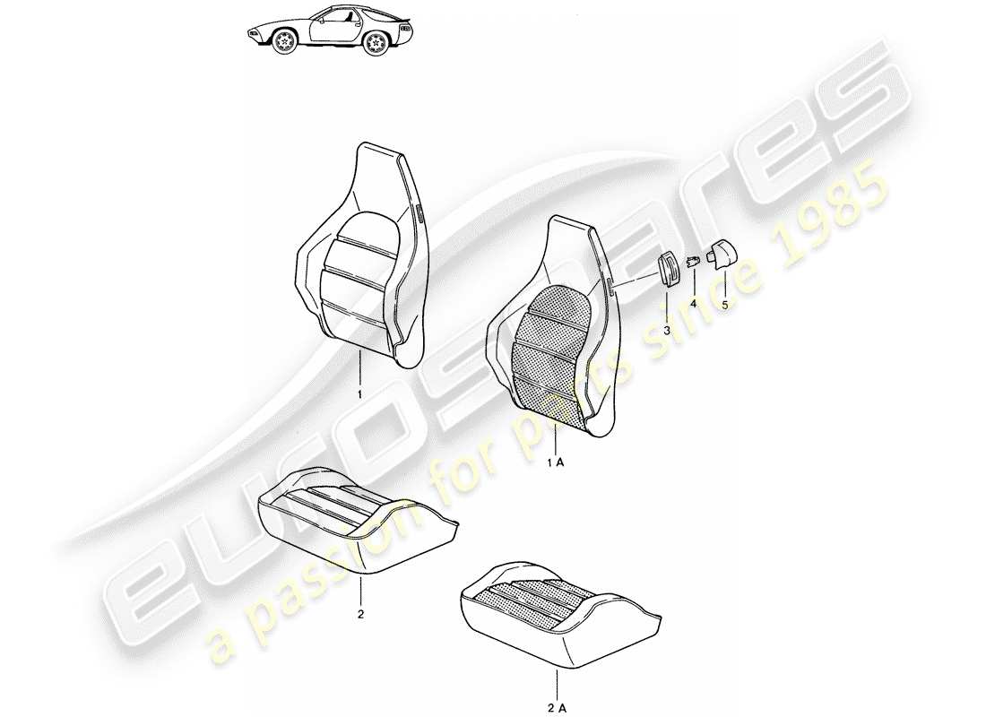 Porsche Seat 944/968/911/928 (1985) COVER - HEATER ELEMENT - SPORTS SEAT - D - MJ 1985>> - MJ 1986 Part Diagram
