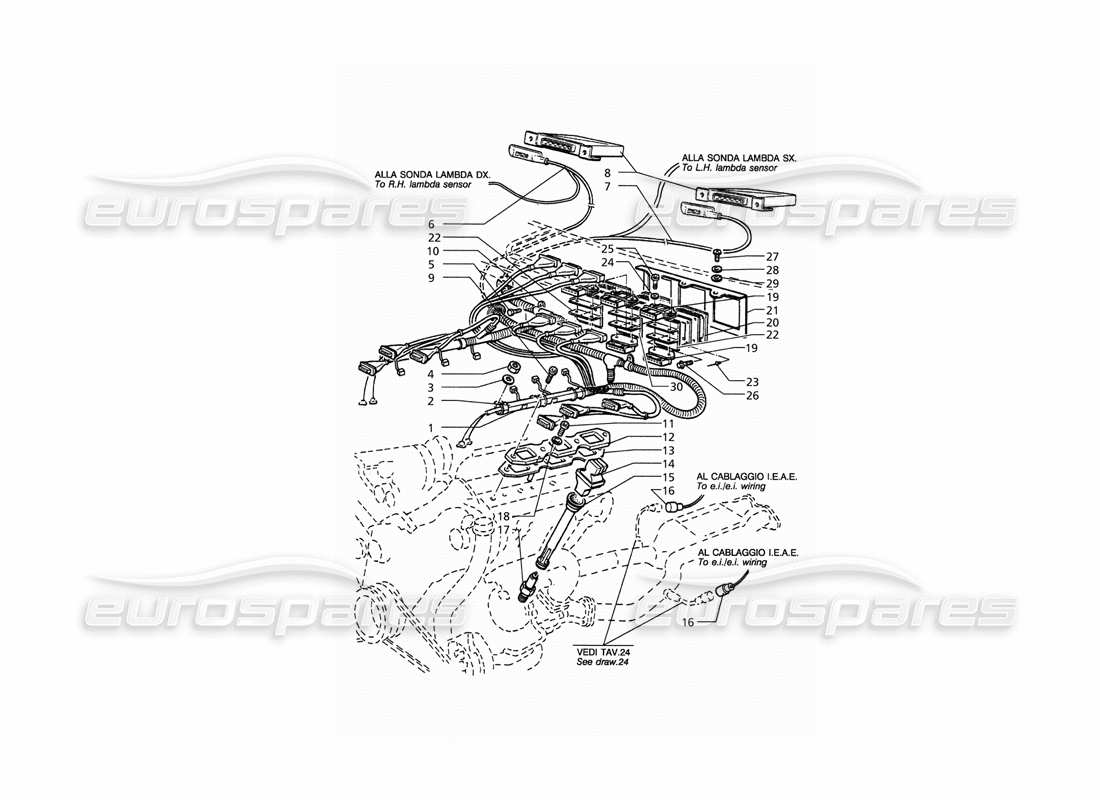 Maserati QTP. 3.2 V8 (1999) IGNITION SYSTEM Part Diagram
