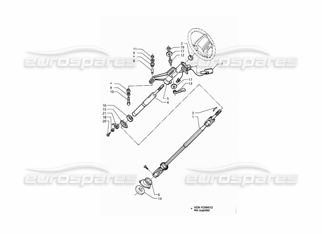 Maserati QTP. 3.2 V8 (1999) Steering Column Part Diagram