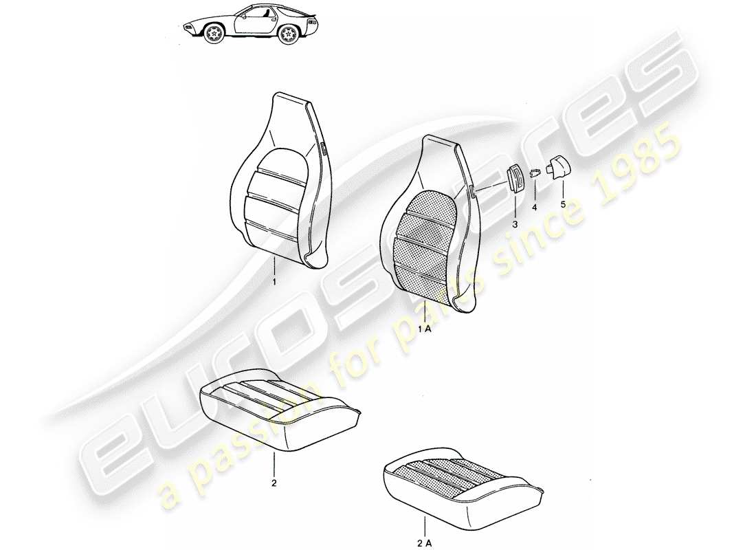 Porsche Seat 944/968/911/928 (1989) COVER - HEATER ELEMENT - COMFORT SEAT - D - MJ 1985>> - MJ 1986 Part Diagram