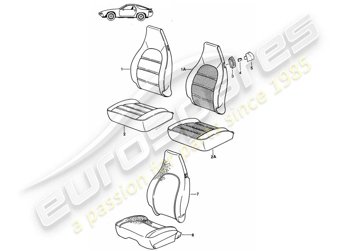 Porsche Seat 944/968/911/928 (1991) COVER - FRONT SEAT - D - MJ 1987>> Part Diagram