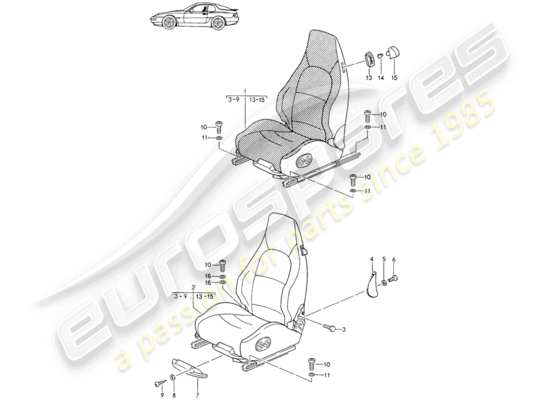 a part diagram from the Porsche Seat 944/968/911/928 (1998) parts catalogue
