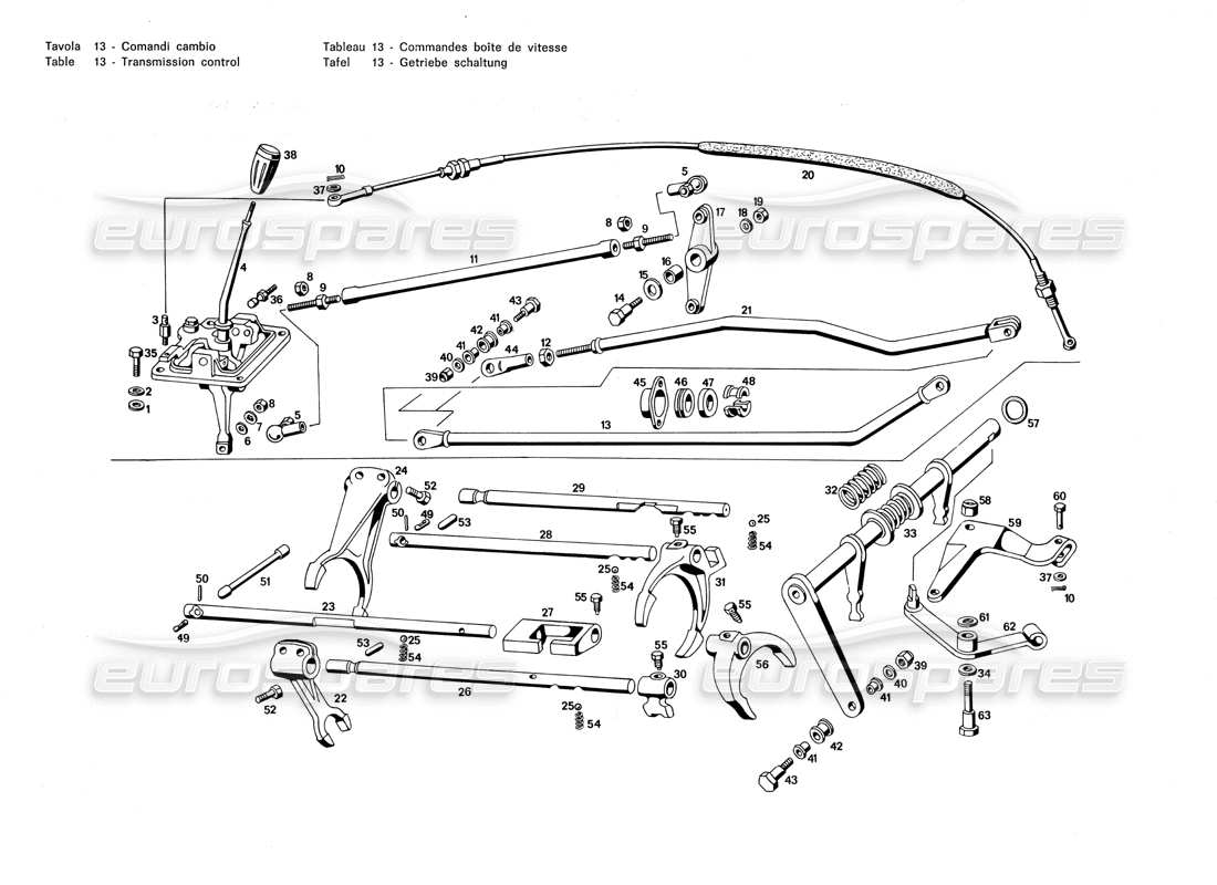 Maserati Merak 3.0 transmission control Part Diagram