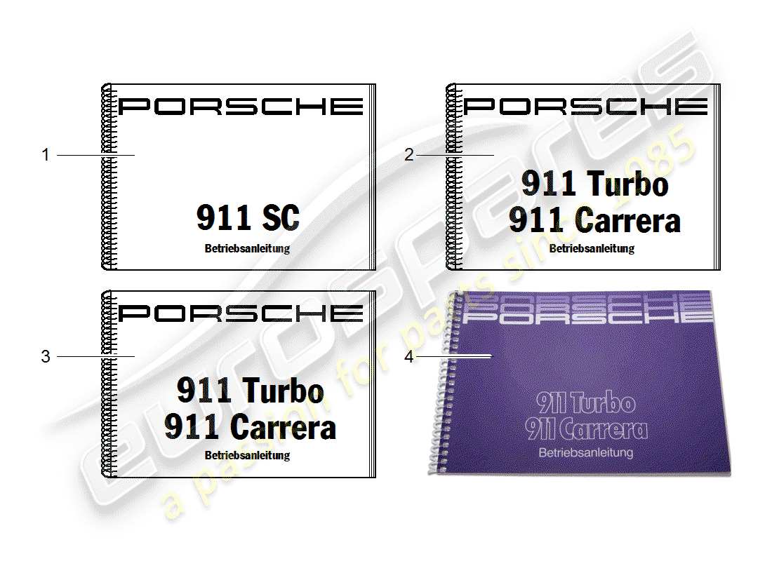 Porsche After Sales lit. (1977) customer literature Part Diagram