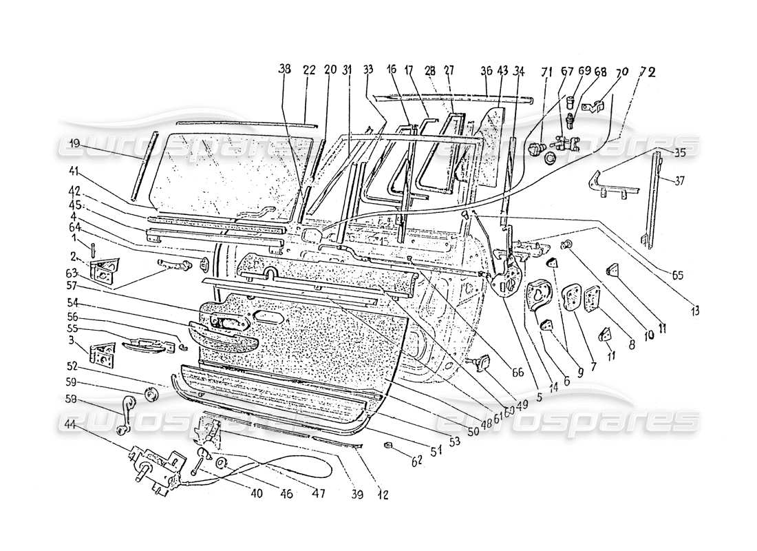 Ferrari 330 GT 2+2 (Coachwork) Inner door trims (edition 1 + 2 + 3) Part Diagram