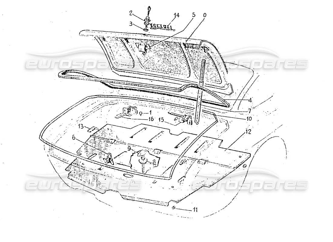 Ferrari 330 GT 2+2 (Coachwork) Boot compartment (edition 1) Part Diagram