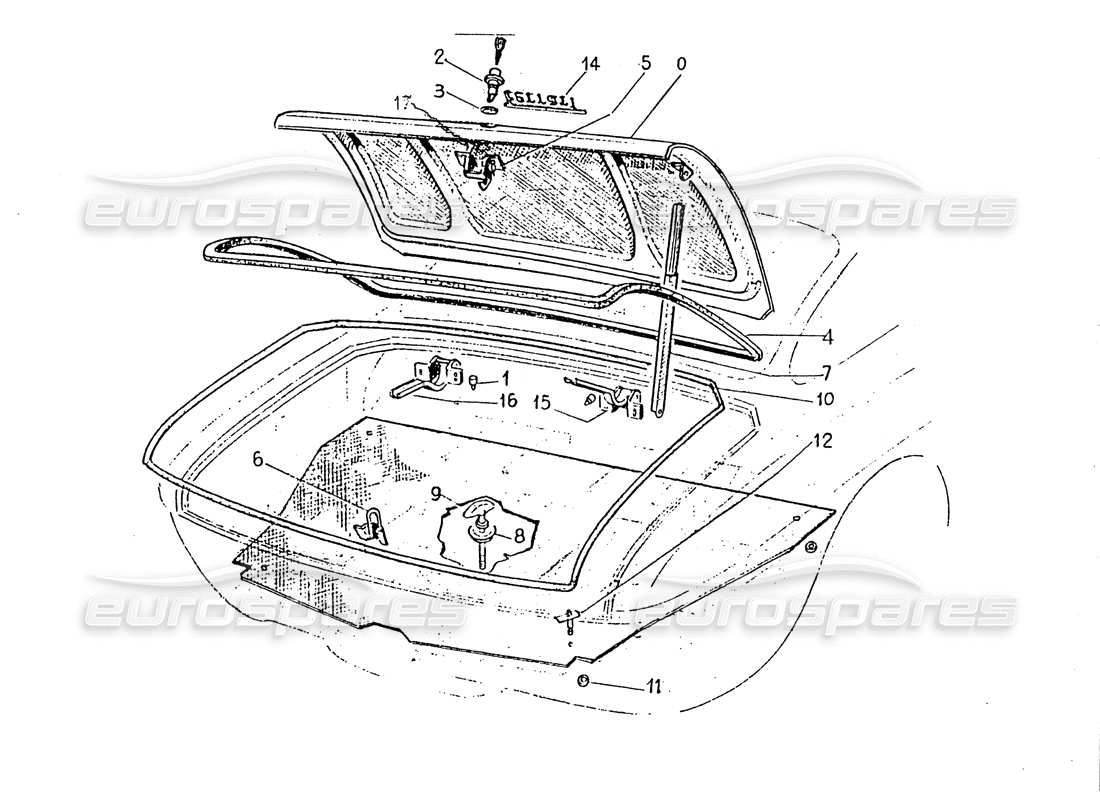 Ferrari 330 GT 2+2 (Coachwork) Boot Compartment (edition 2 + 3) Part Diagram