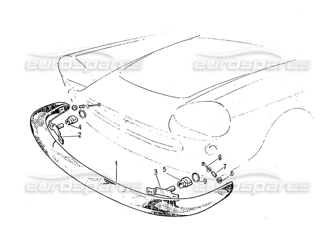 Ferrari 330 GT 2+2 (Coachwork) Front bumper Series 1 (Per G.S. F.V.N. 566 - Per G.D. F.V.N. 59) Part Diagram