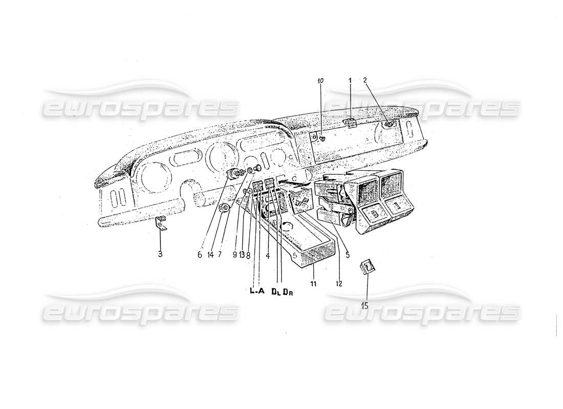 Ferrari 330 GT 2+2 (Coachwork) Dash switches Part Diagram