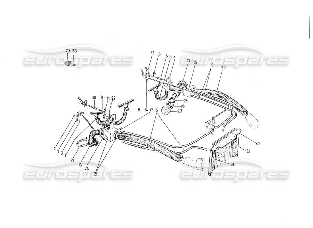 Ferrari 330 GT 2+2 (Coachwork) Inner Heating matrix & tubes (edition 1) Part Diagram
