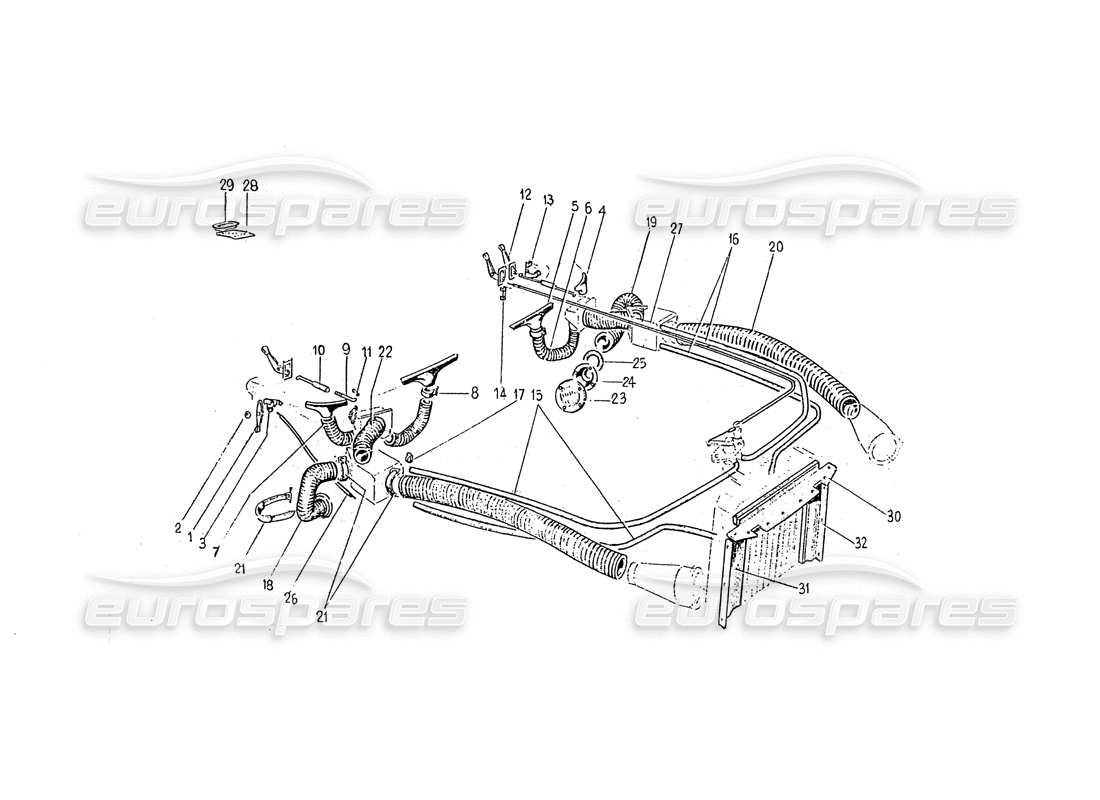 Ferrari 330 GT 2+2 (Coachwork) Inner Heating matrix & tubes (edition 2) Part Diagram