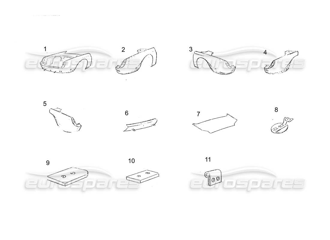 Ferrari 250 GT (Coachwork) Body Rear Part Diagram